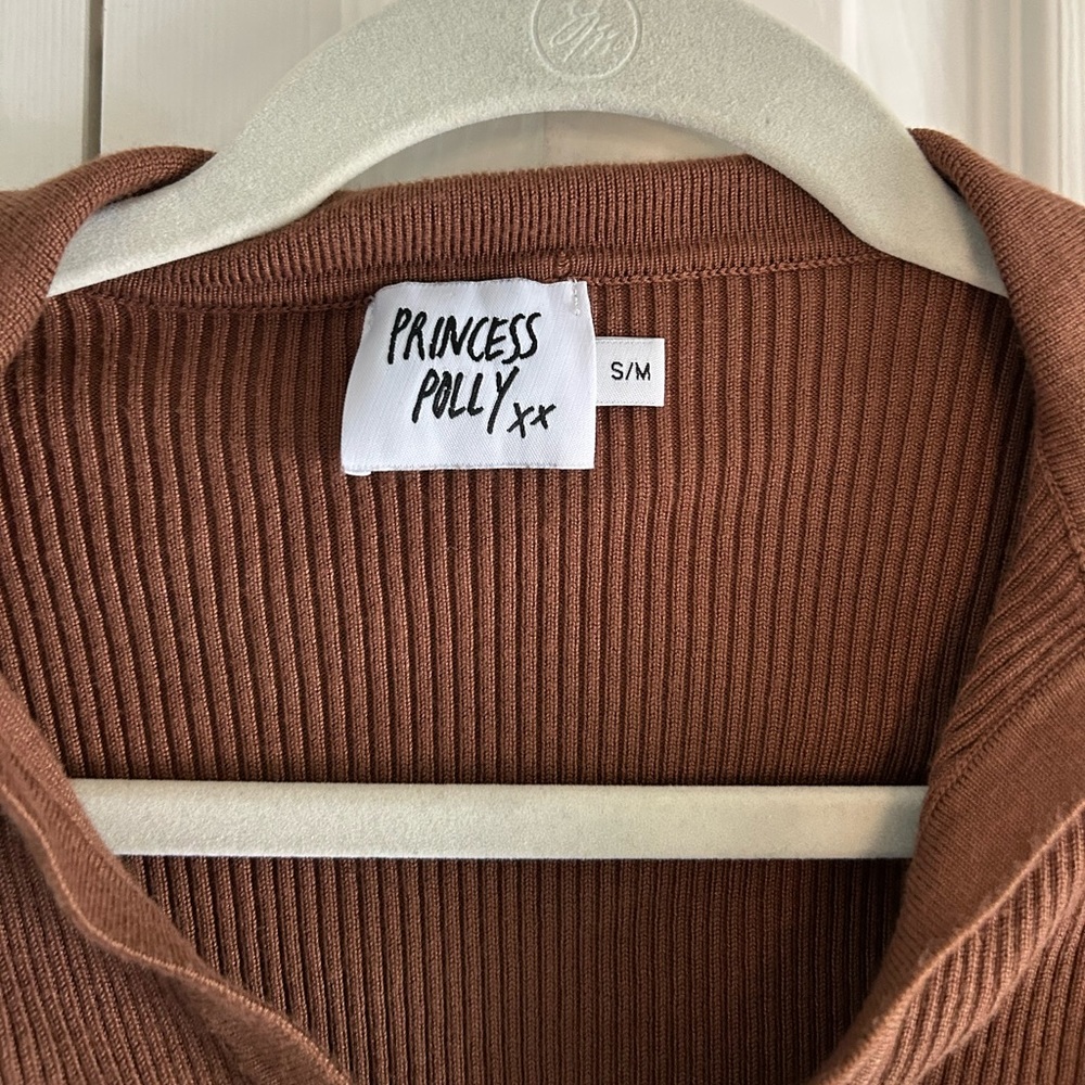 Princess Polly- S/M - brown long sleeve crop